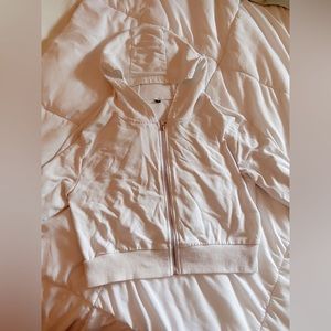 white brandy melville cropped zip up